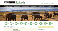 Desktop Screenshot of biodiversityadvisor.sanbi.org