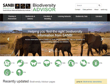Tablet Screenshot of biodiversityadvisor.sanbi.org